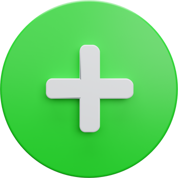 Plus icon green 3D button